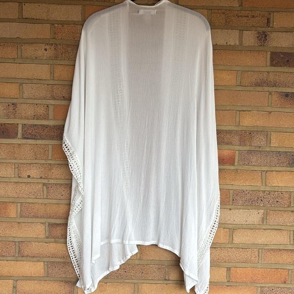 Nordstrom women’s white Textured Flowy open front kimono Large - Picture 7 of 7